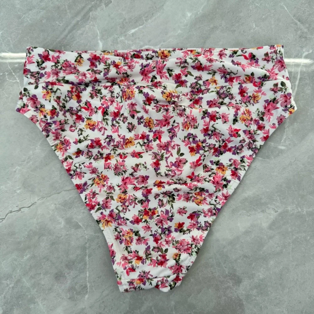 Women’s Aeropostale Ditsy Floral Bikini Cutout High Waisted Scoop Neck Small - Picture 12 of 16